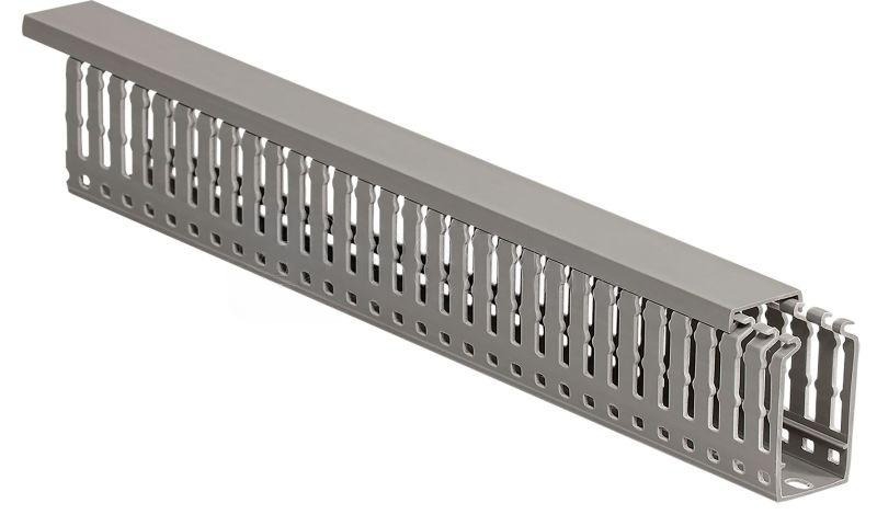 CWD2540G Кабельный канал перфорированный с крышкой (6мм) 25x40мм, серый цвет (1 шт 2 м). РИТЕТ