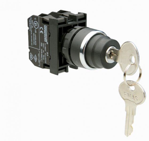 B101AA30 Кнопка с ключом (2-0-1) с фиксацией (1НО+1НЗ). РИТЕТ