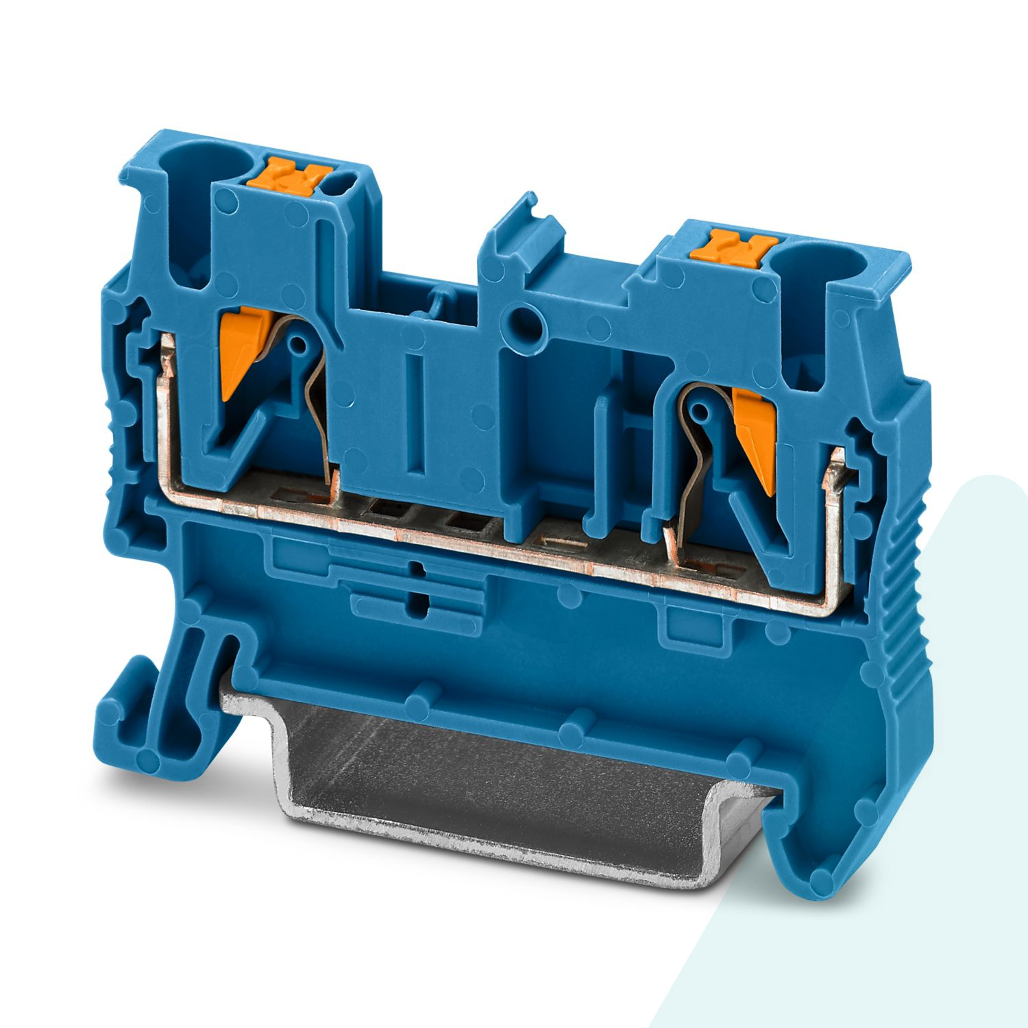 Клемма быстрозажимная проходная, ном. сеч. 6 кв.мм (800V, 32A), ширина 6,2 мм, на рейку DIN35, синий цвет