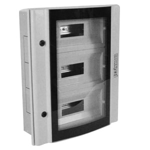 CPD4506510SAPS Корпус щита распределительного 450x650x100мм, DIN-рейки 60M(3x20), навесной, металл, прозрачная дверца из гнутого стекла, серый цвет. РИТЕТ