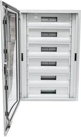 CPD6010510SAPP Корпус щита распределительного 600x1050x100мм, DIN-рейки 120M(6x20), встраеваемый, металл, прозрачная дверца из гнутого стекла, серый цвет. РИТЕТ