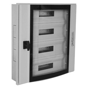 CPD6006010SAPS Корпус щита распределительного 600x600x100мм, DIN-рейки 72M(4x24), навесной, металл, прозрачная дверца из гнутого стекла, серый цвет. РИТЕТ