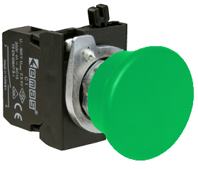 Кнопка "Грибок" зеленая без фиксации (1НЗ) IP65. РИТЕТ