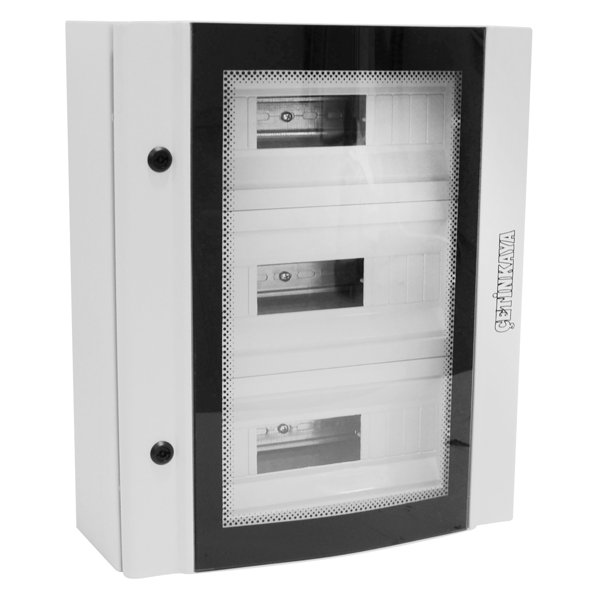 CPD4506515SUPS Корпус щита распределительного 450x650x150мм, DIN-рейки 68M(4x17), навесной, металл, прозрачная дверца из гнутого стекла, серый цвет. РИТЕТ