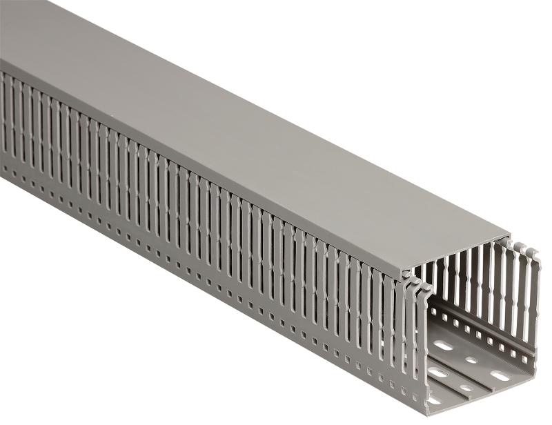 CWD8060G Кабельный канал перфорированный с крышкой (6мм) 80x60мм, серый цвет (1 шт 2 м). РИТЕТ