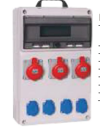 CP6075 Корпус промышленного щита с розетками (3x3P+N+T 32A/380V + 3x5P 16A), пластик. РИТЕТ